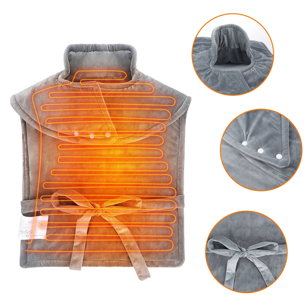 Electric Heating Pad Wrap Winter Warming Blanket For Shoulder Warm Heated Shawl