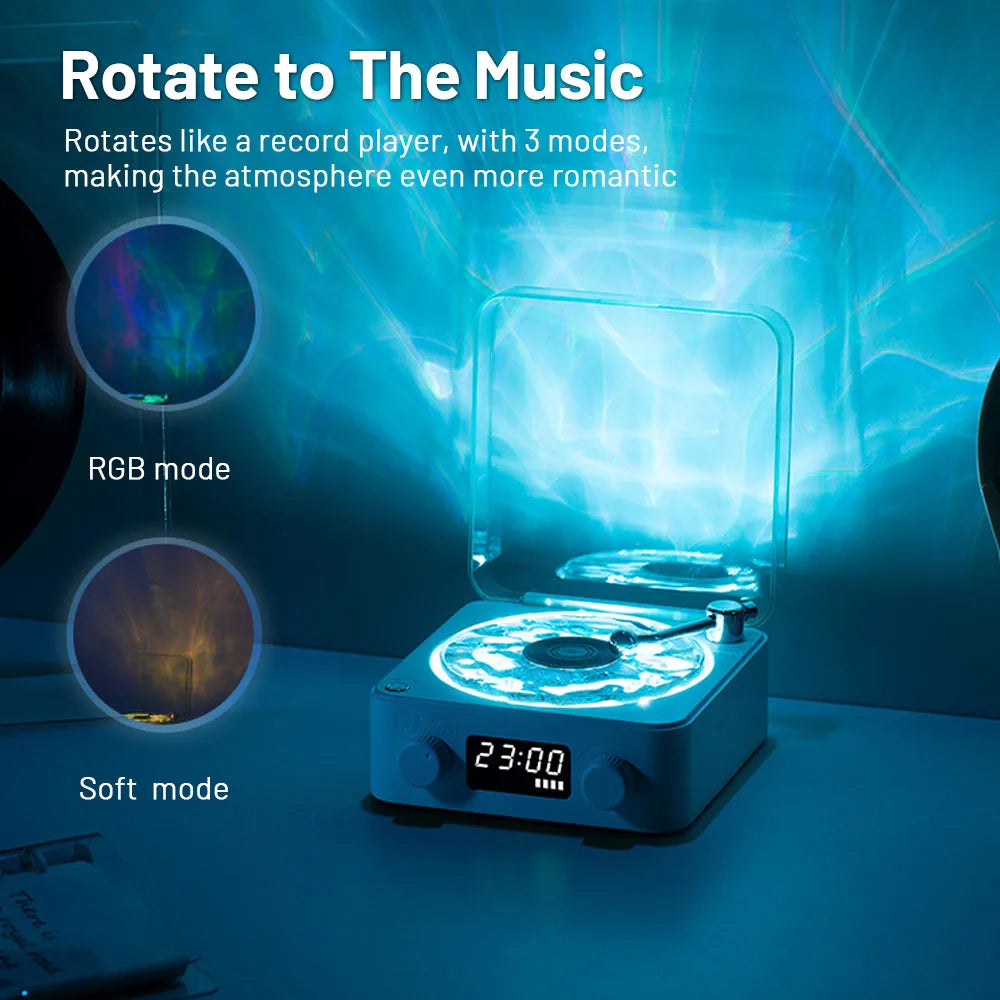 Retro Vinyl Record White Noise Bluetooth Speaker Projection Atmosphere Lamp