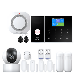 HIVA Security Alarm System for Home GSM Wifi Tuya Smart Life App Control Burglar Alarm Kit with PIR Door Sensor