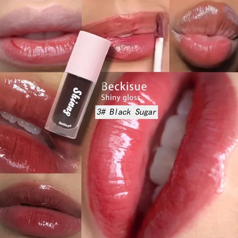 Jelly Black Lip Oil Water Gloss Mirror Lip Glaze Moisturizing Translucent Lipstick