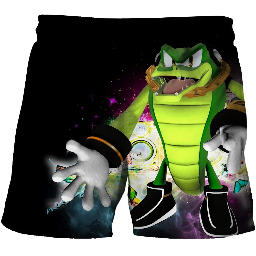 Beach pants for children 4-14Y Sonic The Hedgehog shorts pants Girls Boys Harajuku pants For Kids 3D Cartoon Print