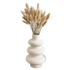 1/2Pcs Ceramic Vase,Off Round Modern Dried Flower Vase,