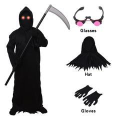Carnival Kids Costume Loud Scream Death Horror Ghost Prom Cosplay With Mask Belt