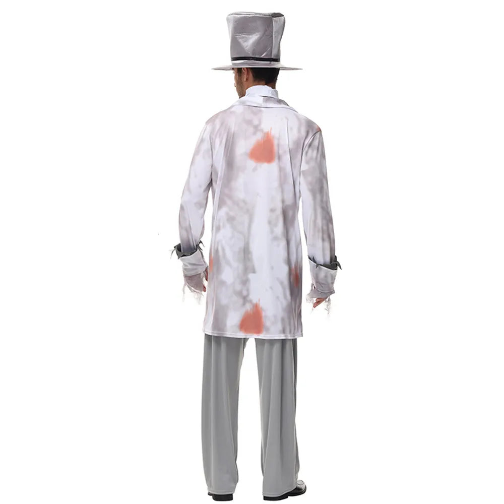 Men Bloody Walking Dead Scary Cosplay Adult Halloween Zombie Costumes Carnival Purim Parade Role Play Show Nightclub Party Dress