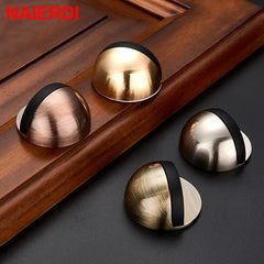 Stainless Steel Rubber Door Stopper Door Holders Catch Floor Mounted Nail-free Door Stops