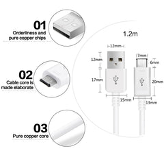 USB Micro Cable 3A Fast Charge Data Cable for Samsung Xiaomi Tablet Android Mobile Phone