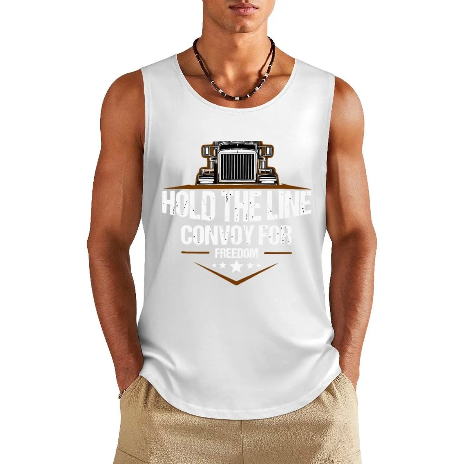 Freedom Convoy Tank Top fitness clothing for men gym t-shirts man plain t-shirt