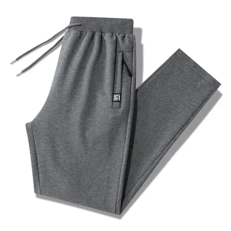 Spring Autumn Casual Versatile Sweatpants New Loose-fit Pocket Zip-up Elastic Straight-leg Pants Trendy Footwear