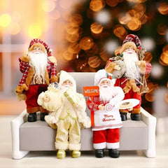 Christmas Decor for Home Santa Claus Plush Doll Window Decoration Supplies 30cm Standing Fairy Garden Gift Xmas Ornaments