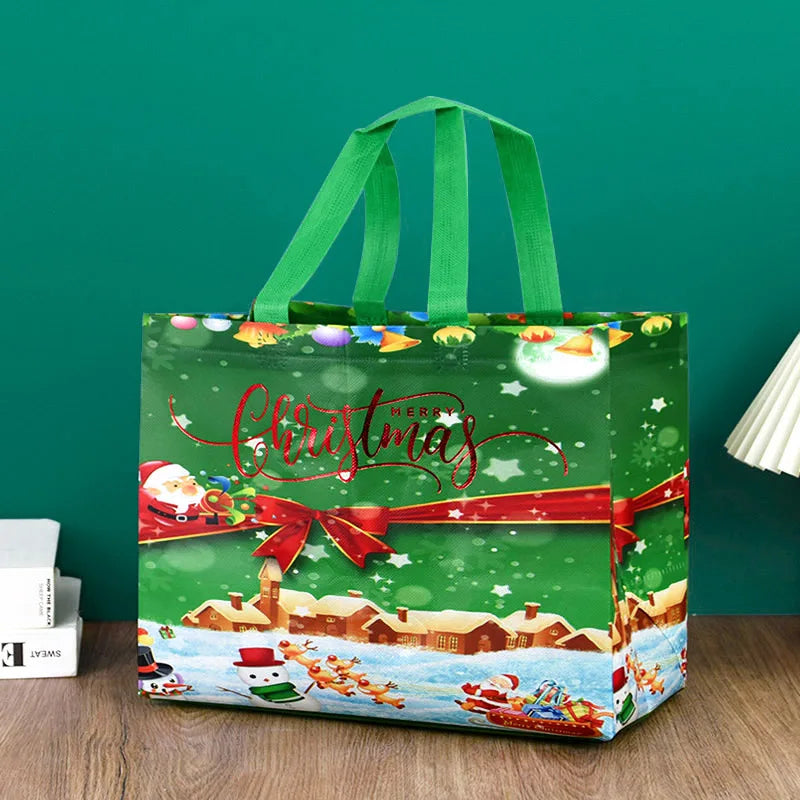 Merry Christmas Gifts Bags Santa Elk Non-woven Candy Gift Packaging Tote Bag Xmas New Year Party Decor Noel Shopping Pouch