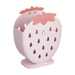 Cute Strawberry Holder Rack Hollow Pencil Desk Organizer Makeup Holder