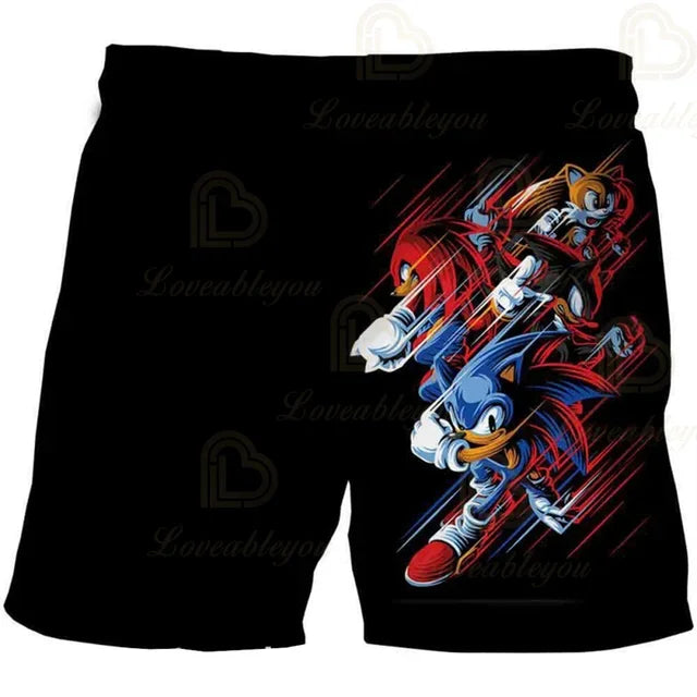 Cartoon Anime Sonics Shorts Kids Clothes Boys Harajuku Cute Girls Short Slevve Casual Children Summer Fashion Boy Boy Pants