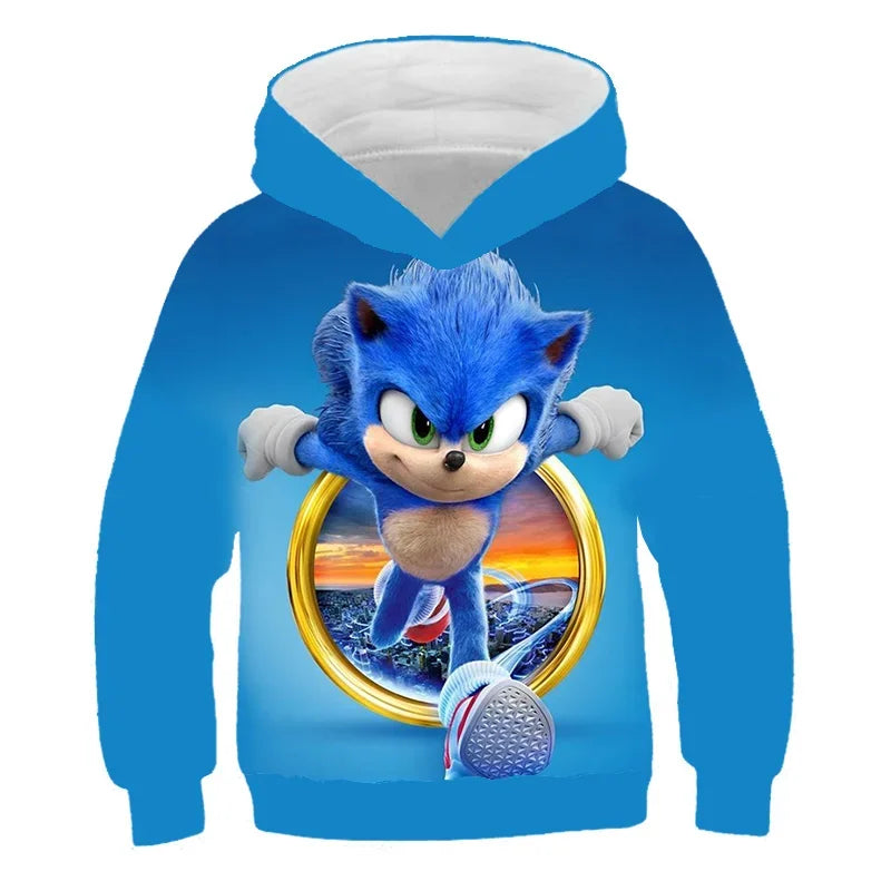 Fashion Sonic Hoodie For Kids Boys Girls Children Autumn Long Sleeve Printed Anime Sweatshirts Cool Tops Tees Men Women Clothing