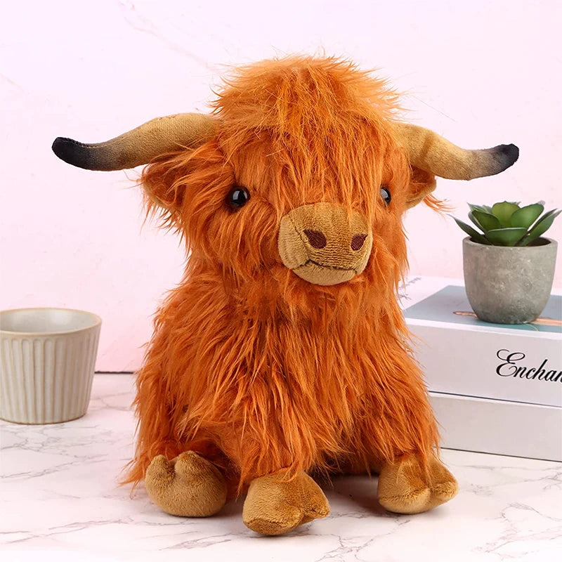 Simulation Highland Cow Plush Animal Doll Soft Stuffed Highland Cow Plush Toy