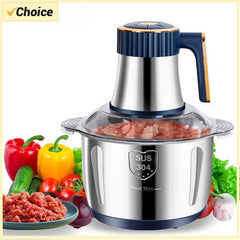 5L Electric Meat Grinders Food Crusher Stainless Steel Multifunctional Vegetable Slicer Processor Chopper