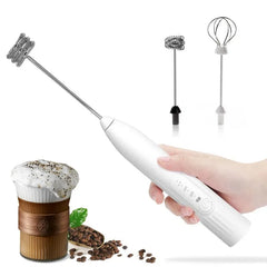 Kitchen Accessories Coffee Stirrer Baking Mixer USB Charging Electric Egg Beater 2-in-1 Double Head Milk Whisk Tools Gadgets Bar