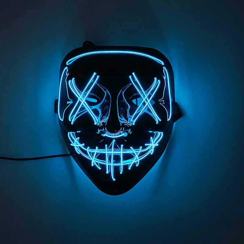 Light Up Haunted house Face Mask LED Luminous Purge Mask Halloween Props