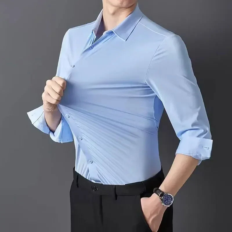 Business Formal Long-Sleeve Shirt for Social and Casual Wear