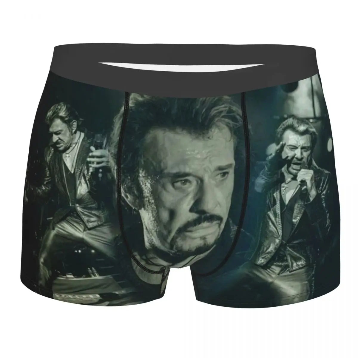 Custom Male Fashion Johnny Hallyday Underwear French Singer Rock Music Boxer Briefs Soft Shorts Panties Underpants