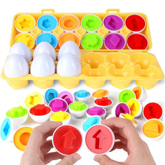 Baby Montessori Toys Egg Puzzle Games Kids Toys Color Shape Matching Eggs Educational Toy