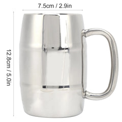 Beer Mug DoubleWalled Large 550ML Whiskey Barrel 304 Stainless Steel Milk Cup For Hot Cold Drinks