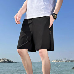 Men Zipper Pocket Shorts Retro Thin Men's Sport  Wear Summer