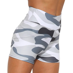 Camouflage Print Sports Running Push Up Yoga Short Pants Gym Workout Fitness Women Leggings