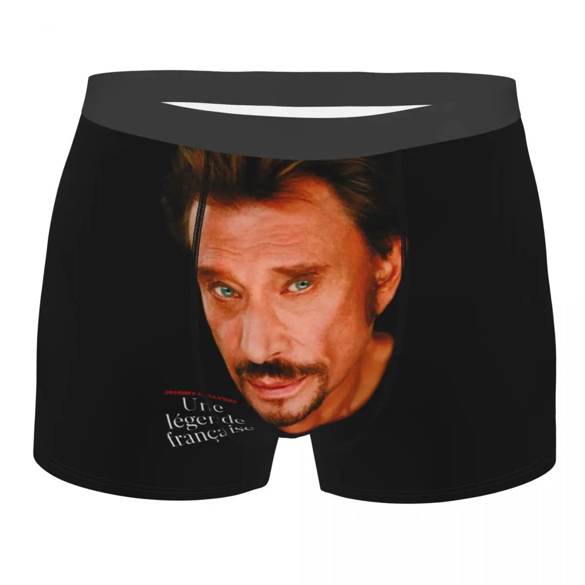 Custom Male Fashion Johnny Hallyday Underwear French Singer Rock Music Boxer Briefs Soft Shorts Panties Underpants