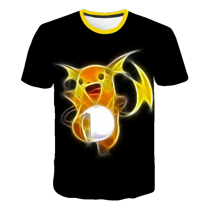 Children T-shirts Kids Tops Pokemon T Shirt Boys Short Sleeve Pikachu Tshirt Girls Clothes Tees Summer Casual Wear Girl T-shirt