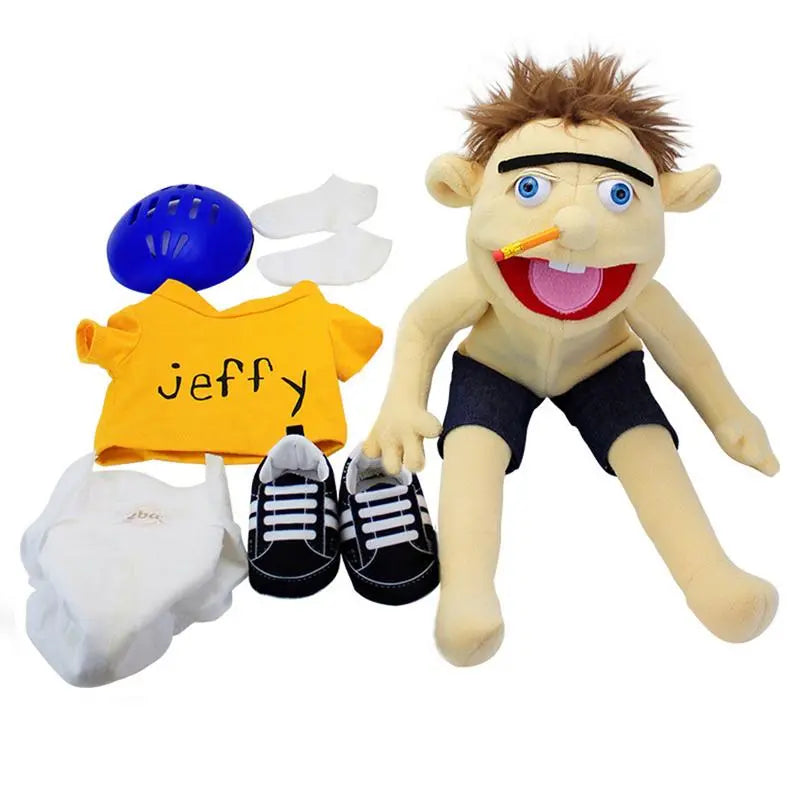 Large Jeffy Boy Hand Puppet Children Soft Doll