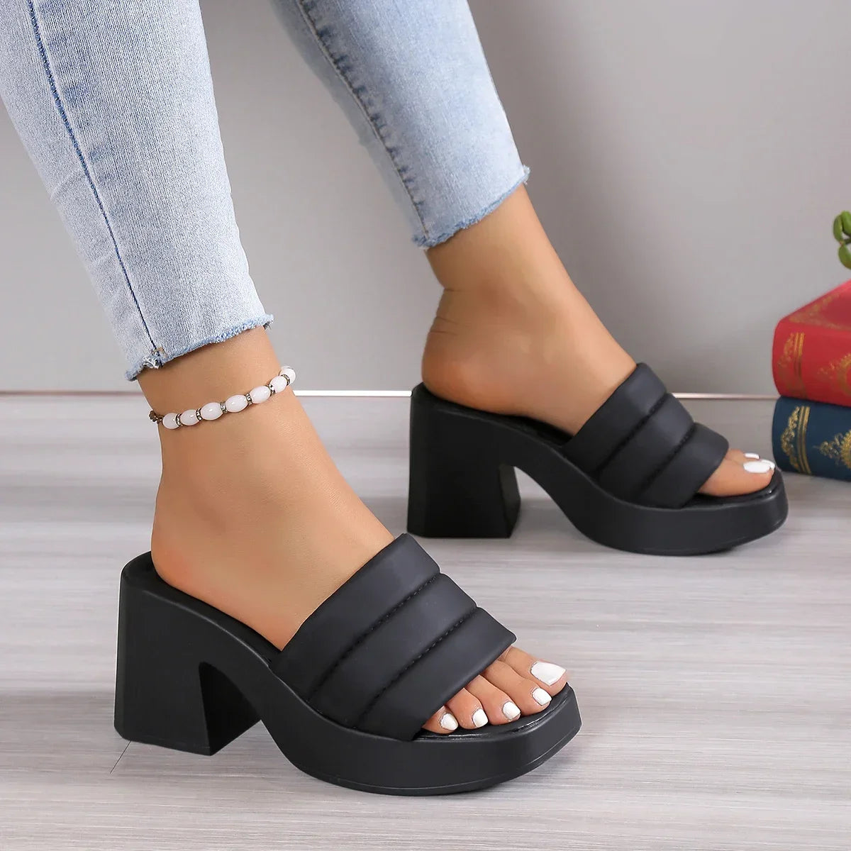 Elegant Women Platform Slippers Women Summer High Heels Ladies Shoes