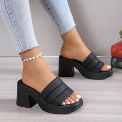 Elegant Women Platform Slippers Women Summer High Heels Ladies Shoes