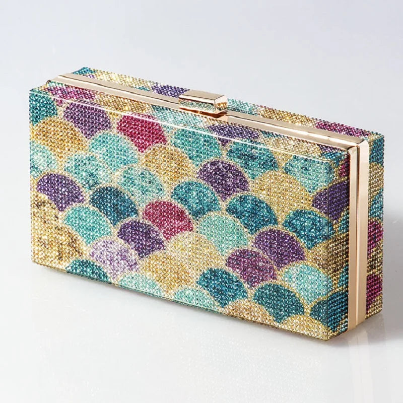 New Colorful Diamond Party Clutch Purse For Women