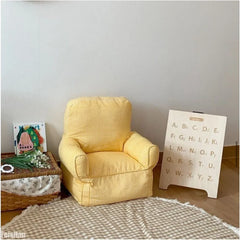 Children's Single Sofa Plaid Solid Canvas Mini Colorful Sofa Chair Kindergarten Complete Sofa with Backrest Seat