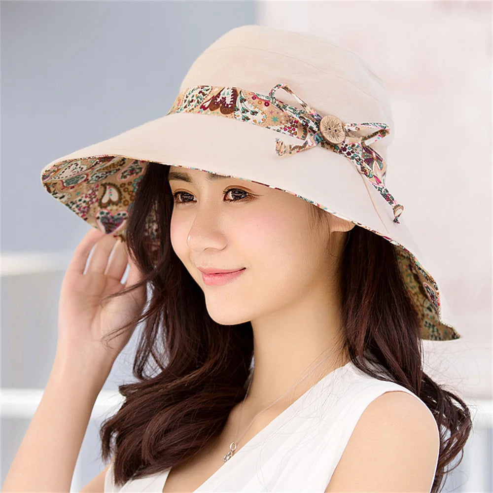 Bucket Hat Women Fashion Summer Wide Brim Hat