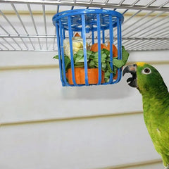 Bird Parrot Feeder Cage Fruit Vegetable Holder Cage Accessories Hanging Basket Container Toys Pet Budgie Cage Supplies