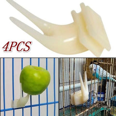 Pet Feeding Accessories 4Pcs Birds Parrots Fruit Fork Pet Supplies Plastic Food Holder Feeding on Cage Pet Supplies