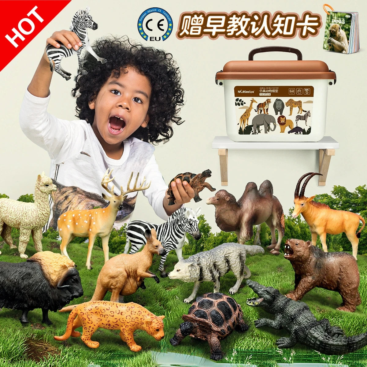 Mini Simulation African Wild Lion Farm Animals Sets Tiger deer Elephants Figurines Model children festival birthday Kid gift Toy