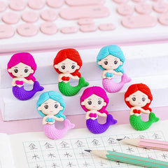 Cartoon Mermaid Rubber Pencil Eraser Cute Erasers School Office Supplies for Kids Prizes Stationery