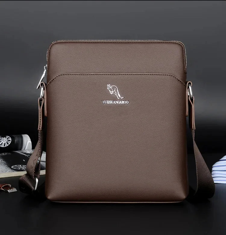 YUESKANGAROO 2024 Luxury Brand Men Bag Leather Crossbody For Messenger s Casual Male Shoulder Business Handbag