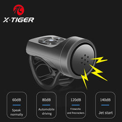 X-TIGER Bicycle Bell Rechargeable Bike Motorcycle Electric Anti-theft Alarm Horn