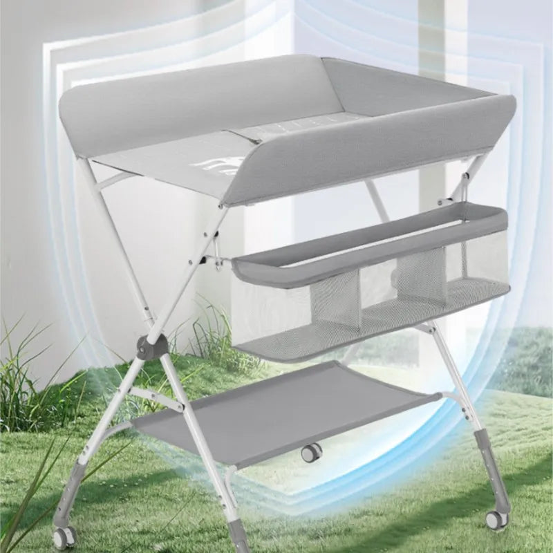 K-star Multi Functional Diaper Table Baby Care Table Foldable Portable Baby Bed Adjustable Height And Mobility For Changing 2024