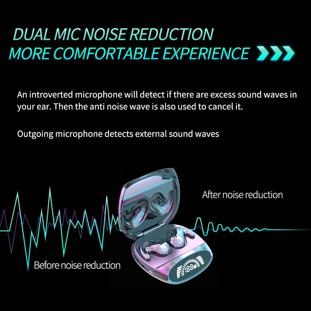 Mini Sleep Invisible Earbuds Tiny Hidden Headphones Bluetooth 5.3 Earphone Noise Cancelling Sports Stereo TWS Wireless Headsets