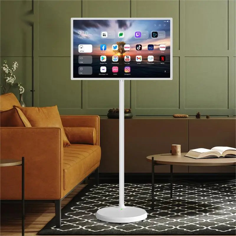 24 Inch Android 12 Movable Smart Screen 8G+128G Memory 8-core CPU FHD1920 Display Battery Powered Standby Me TV