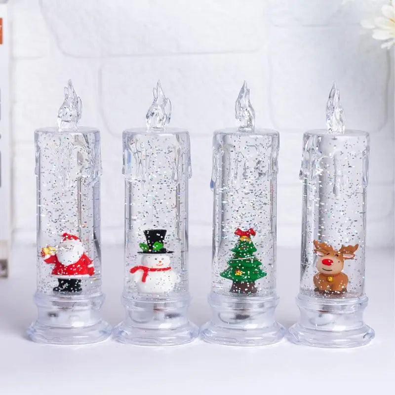 Christmas Water Injection Candle Santa Claus Battery Operated Xmas Themed LED Candles