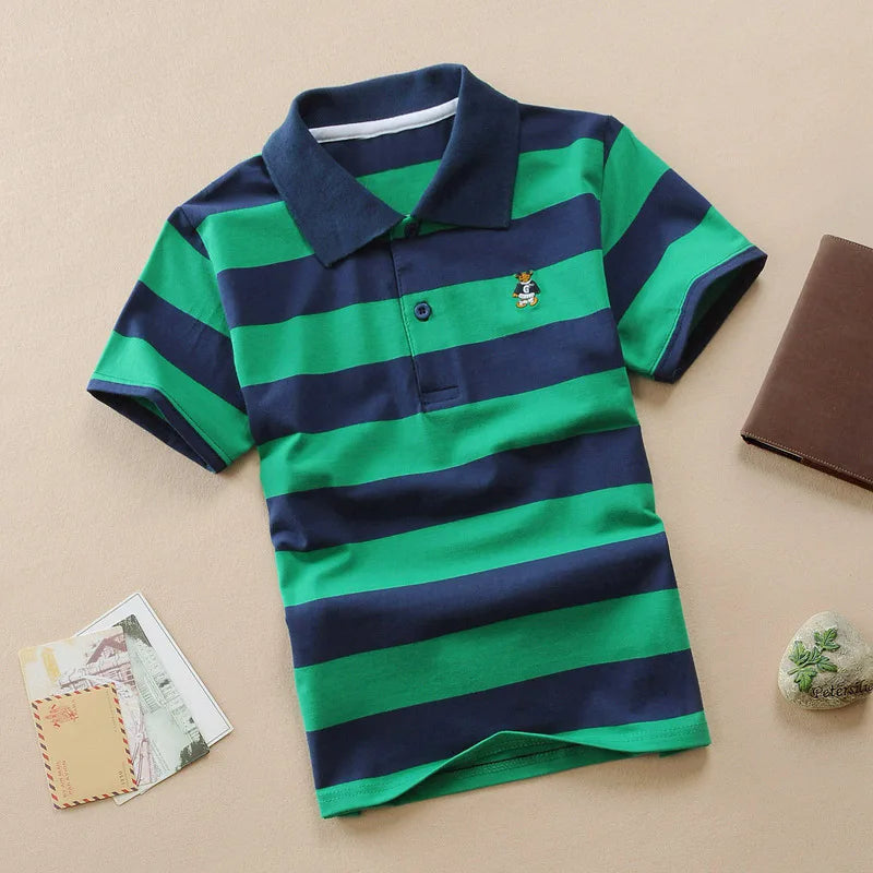 Summer Boys Polo Shirts Short Sleeve T-shirt For Kids Boy Bottom Solid Color Children Sweatshirts Baby Clothing