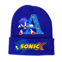 Sonics Children's Letter A-Z Knitted Hat Soft Warmth Boys Autumn Winter Kids Toddler Crochet Cap Outdoor Sport Cute Beanies Hats