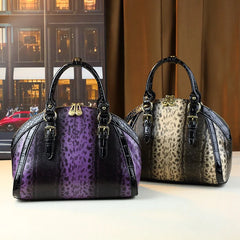 Retro Fashion Leather Women Handbag Shell Bag New Serpentine Large Capacity Portable Dumpling Bag