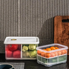 Kitchen Transparent Food Storage Box Detachable Partition Fruit Vegetable