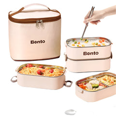 304 Stainless Steel Lunch Box For Kids Adult 1-3 Layer Rectangle Bento Box Outdoor Camping Leakproof Insulation Food Container